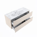 corian waschtisch set vica dlux 110 cm marmor optik becken links Glace VDX110Lin2LL0Gla