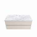 corian waschtisch set vica dlux 110 cm marmor optik becken rechts Glace VDX110Lin2LR0Gla