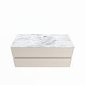 corian waschtisch set vica dlux 110 cm marmor optik becken mittig Glace VDX110Lin2LM1Gla