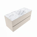 corian waschtisch set vica dlux 110 cm marmor optik becken mittig Glace VDX110Lin2LM1Gla