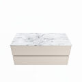 corian waschtisch set vica dlux 110 cm marmor optik becken links Glace VDX110Lin2LL1Gla