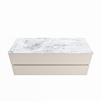 corian waschtisch set vica dlux 130 cm marmor optik becken links Glace VDX130Lin2LL0Gla