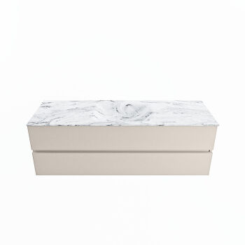 corian waschtisch set vica dlux 150 cm marmor optik becken mittig Glace VDX150Lin2LM1Gla