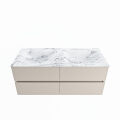 corian waschtisch set vica dlux 120 cm marmor optik doppelbecken Glace VDX120Lin4LD0Gla
