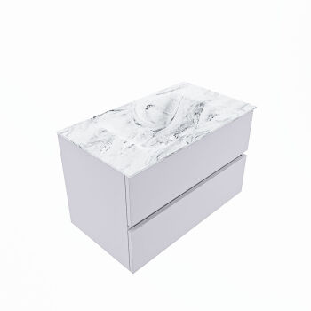 corian waschtisch set vica dlux 80 cm marmor optik becken mittig Glace VDX80Cal2LM0Gla