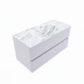 corian waschtisch set vica dlux 100 cm marmor optik becken mittig Glace VDX100Cal2LM0Gla