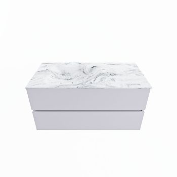 corian waschtisch set vica dlux 100 cm marmor optik becken links Glace VDX100Cal2LL0Gla