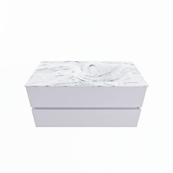 corian waschtisch set vica dlux 100 cm marmor optik becken rechts Glace VDX100Cal2LR0Gla