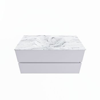 corian waschtisch set vica dlux 100 cm marmor optik becken mittig Glace VDX100Cal2LM1Gla