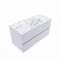 corian waschtisch set vica dlux 100 cm marmor optik becken mittig Glace VDX100Cal2LM1Gla