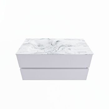 corian waschtisch set vica dlux 100 cm marmor optik becken links Glace VDX100Cal2LL1Gla