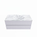 corian waschtisch set vica dlux 110 cm marmor optik becken mittig Glace VDX110Cal2LM0Gla