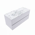 corian waschtisch set vica dlux 110 cm marmor optik becken links Glace VDX110Cal2LL0Gla