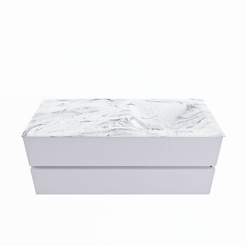corian waschtisch set vica dlux 120 cm marmor optik becken rechts Glace VDX120Cal2LR0Gla