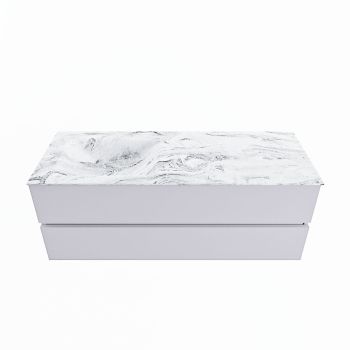 corian waschtisch set vica dlux 130 cm marmor optik becken links Glace VDX130Cal2LL0Gla