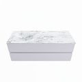 corian waschtisch set vica dlux 130 cm marmor optik becken links Glace VDX130Cal2LL0Gla