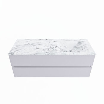corian waschtisch set vica dlux 130 cm marmor optik becken rechts Glace VDX130Cal2LR0Gla