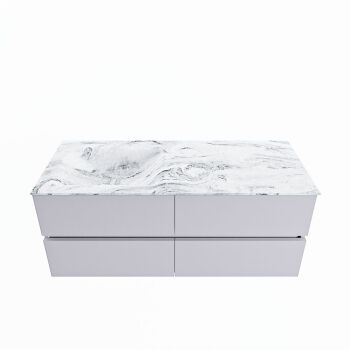 corian waschtisch set vica dlux 120 cm marmor optik becken links Glace VDX120Cal4LL0Gla