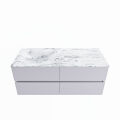 corian waschtisch set vica dlux 120 cm marmor optik becken links Glace VDX120Cal4LL1Gla