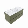 corian waschtisch set vica dlux 100 cm marmor optik becken mittig Glace VDX100Arm2LM0Gla