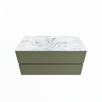 corian waschtisch set vica dlux 100 cm marmor optik becken links Glace VDX100Arm2LL1Gla