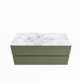 corian waschtisch set vica dlux 110 cm marmor optik becken links Glace VDX110Arm2LL1Gla