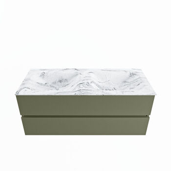 corian waschtisch set vica dlux 120 cm marmor optik doppelbecken Glace VDX120Arm2LD0Gla
