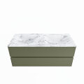 corian waschtisch set vica dlux 120 cm marmor optik doppelbecken Glace VDX120Arm2LD2Gla