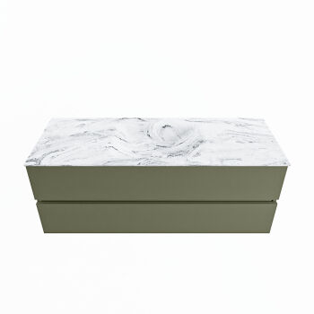 corian waschtisch set vica dlux 130 cm marmor optik becken mittig Glace VDX130Arm2LM0Gla