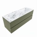 corian waschtisch set vica dlux 130 cm marmor optik doppelbecken Glace VDX130Arm2LD0Gla