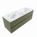 corian waschtisch set vica dlux 130 cm marmor optik doppelbecken Glace VDX130Arm4LD0Gla