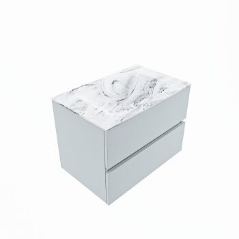 corian waschtisch set vica dlux 70 cm marmor optik becken mittig Glace VDX70Cla2LM1Gla