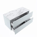 corian waschtisch set vica dlux 100 cm marmor optik becken rechts Glace VDX100Cla2LR0Gla
