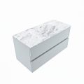 corian waschtisch set vica dlux 100 cm marmor optik becken mittig Glace VDX100Cla2LM1Gla