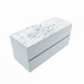 corian waschtisch set vica dlux 110 cm marmor optik becken links Glace VDX110Cla2LL0Gla