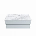 corian waschtisch set vica dlux 110 cm marmor optik becken rechts Glace VDX110Cla2LR0Gla