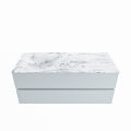 corian waschtisch set vica dlux 120 cm marmor optik becken links Glace VDX120Cla2LL0Gla