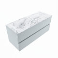 corian waschtisch set vica dlux 120 cm marmor optik becken links Glace VDX120Cla2LL1Gla