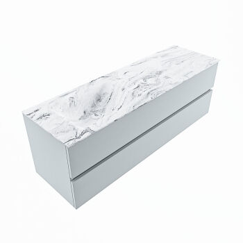 corian waschtisch set vica dlux 150 cm marmor optik becken links Glace VDX150Cla2LL1Gla