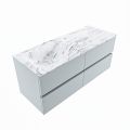 corian waschtisch set vica dlux 120 cm marmor optik becken links Glace VDX120Cla4LL0Gla