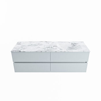 corian waschtisch set vica dlux 150 cm marmor optik becken rechts Glace VDX150Cla4LR0Gla