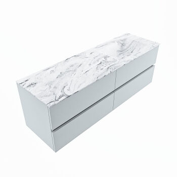 corian waschtisch set vica dlux 150 cm marmor optik becken rechts Glace VDX150Cla4LR0Gla