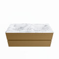 corian waschtisch set vica dlux 120 cm marmor optik doppelbecken Glace VDX120Oro2LD2Gla