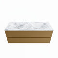 corian waschtisch set vica dlux 130 cm marmor optik doppelbecken Glace VDX130Oro2LD2Gla