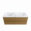 corian waschtisch set vica dlux 120 cm marmor optik doppelbecken Glace VDX120Oro4LD0Gla
