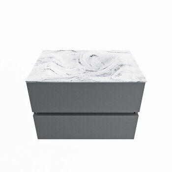 corian waschtisch set vica dlux 70 cm marmor optik becken mittig Glace VDX70Pla2LM0Gla