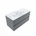 corian waschtisch set vica dlux 100 cm marmor optik becken links Glace VDX100Pla2LL0Gla
