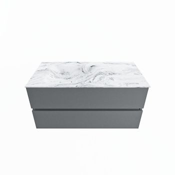 corian waschtisch set vica dlux 100 cm marmor optik becken links Glace VDX100Pla2LL1Gla