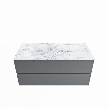 corian waschtisch set vica dlux 110 cm marmor optik becken links Glace VDX110Pla2LL0Gla