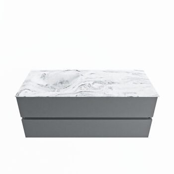 corian waschtisch set vica dlux 120 cm marmor optik becken links Glace VDX120Pla2LL1Gla